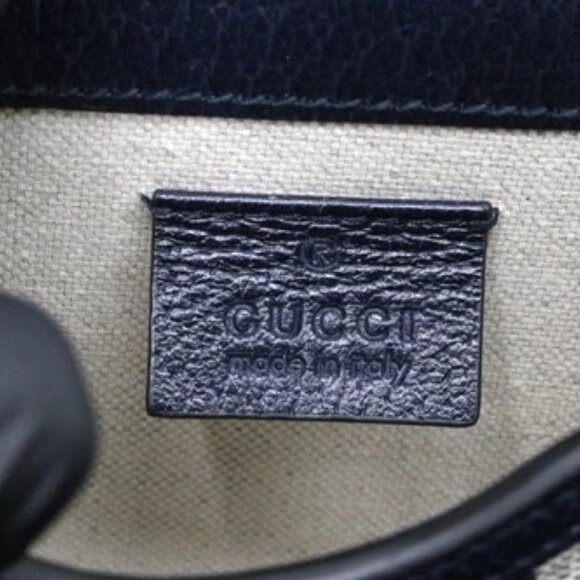 Gucci GG Supreme Horsebit Pochette Shoulder Bag - Navy blue/Beige - Picture 14 of 16